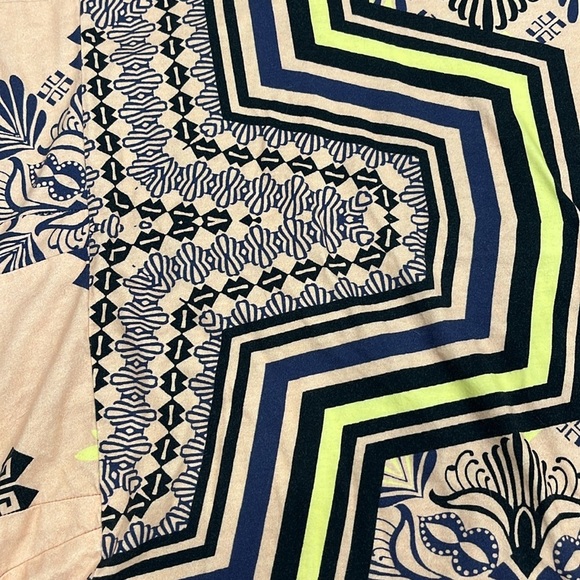 T by Tracy Reese | Oversized Kaftan Coverup | Pink, Purple,‎ Yellow Geo | Small - Picture 7 of 12